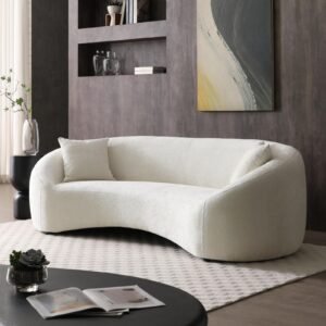 UAE minimalist living room with curved furniture design
