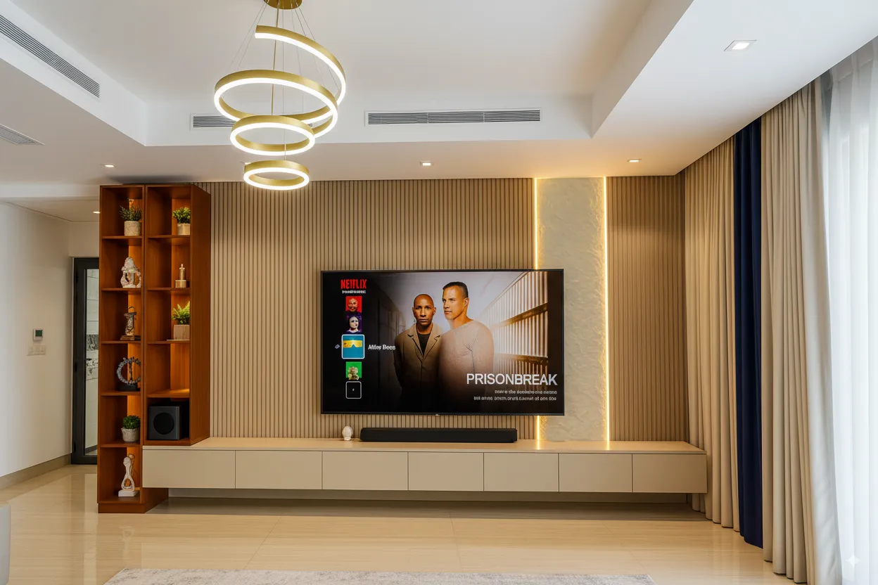 wooden tv unit