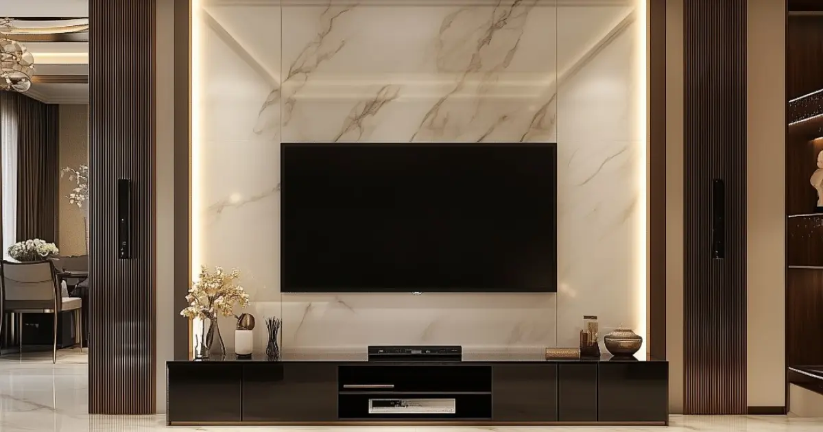 Marble TV Media Walls for Luxury Interiors