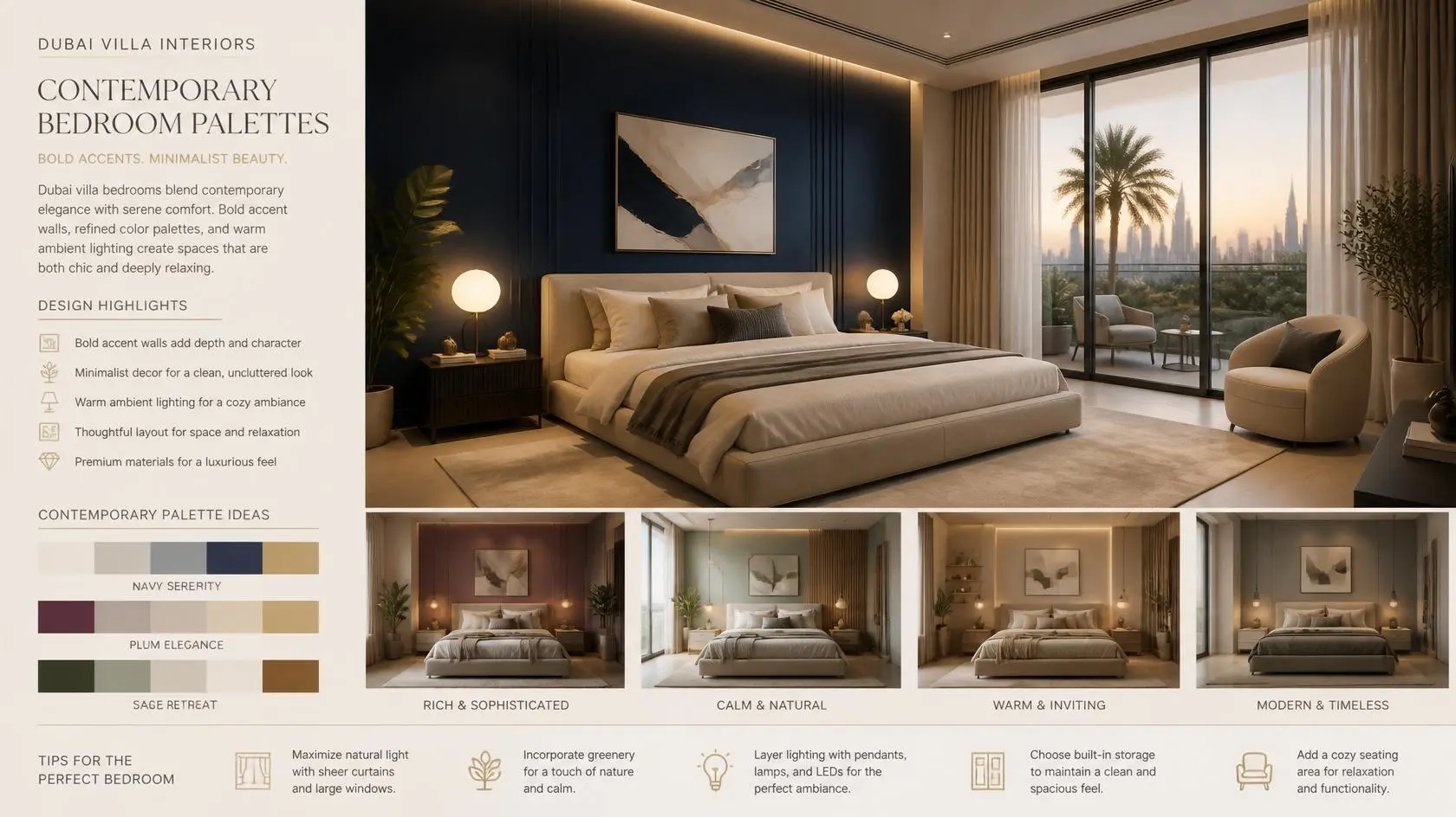 Modern Bedroom Color Trends for Dubai Apartments and Villas