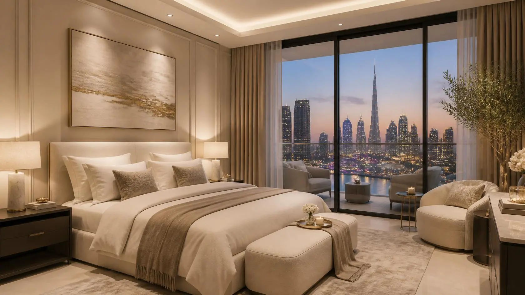 Warm White Modern Bedroom Color Trends for Dubai Apartments and Villas